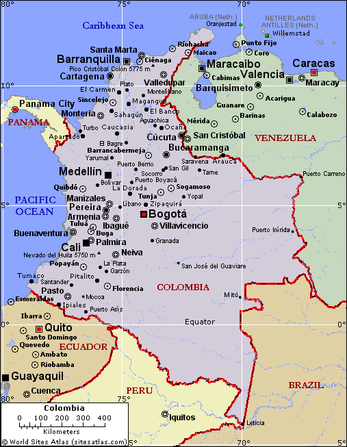 kolumbien karte